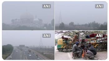 दिल्ली में छाया घना कोहरा, कोहरा से विज़िबिलिटी हुई कम