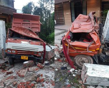 हिमाचल: मंडी में घर में घुसा बेकाबू ट्रक, 3 की मौत 