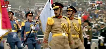 कार्तव्य पथ पर पहली बार मार्चिंग मिस्र के सशस्त्र बलों का संयुक्त बैंड और मार्चिंग दल