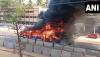 केरल राज्य सड़क परिवहन निगम की एक बस में लगी आग