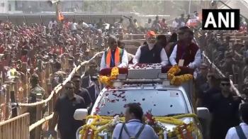 प्रधानमंत्री नरेंद्र मोदी ने धनबाद में किया रोड शो 