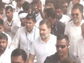 राहुल गांधी NSUI के राष्ट्रीय प्रभारी कन्हैया कुमार की 'पलायन रोको नौकरी दो' यात्रा में हुए शामिल 
