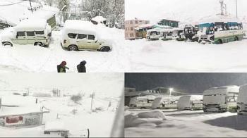 हिमाचल के कई जिलों में भारी बर्फबारी, 3 NH समेत 216 सड़कें बंद