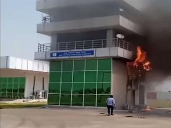 आज़मगढ़ हवाई अड्डे के नियंत्रण कक्ष में शॉर्ट सर्किट के कारण लगी आग